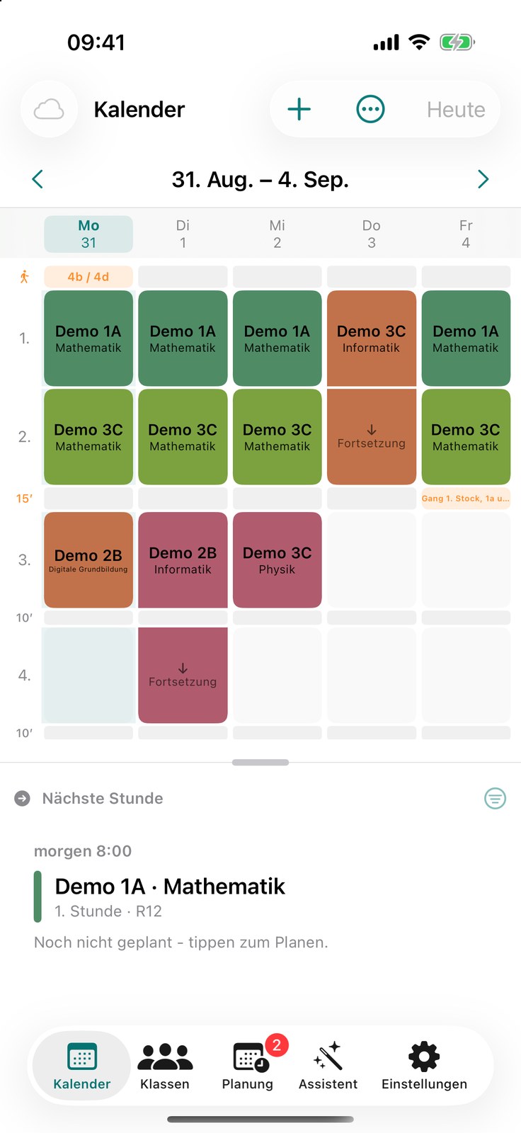 GradeGrid-Wochenplan auf dem iPhone.